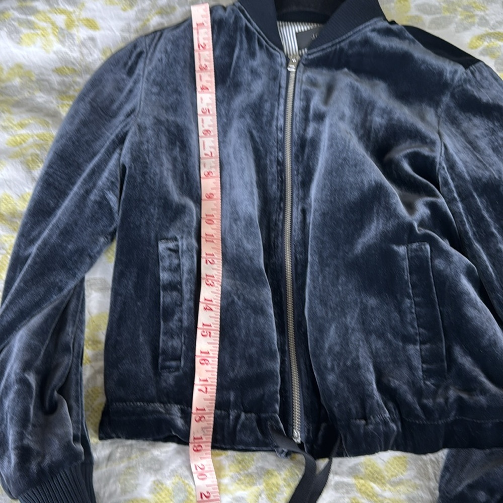 J. Crew Navy Velvet Bomber Jacket Size XS - Picture 5 of 10